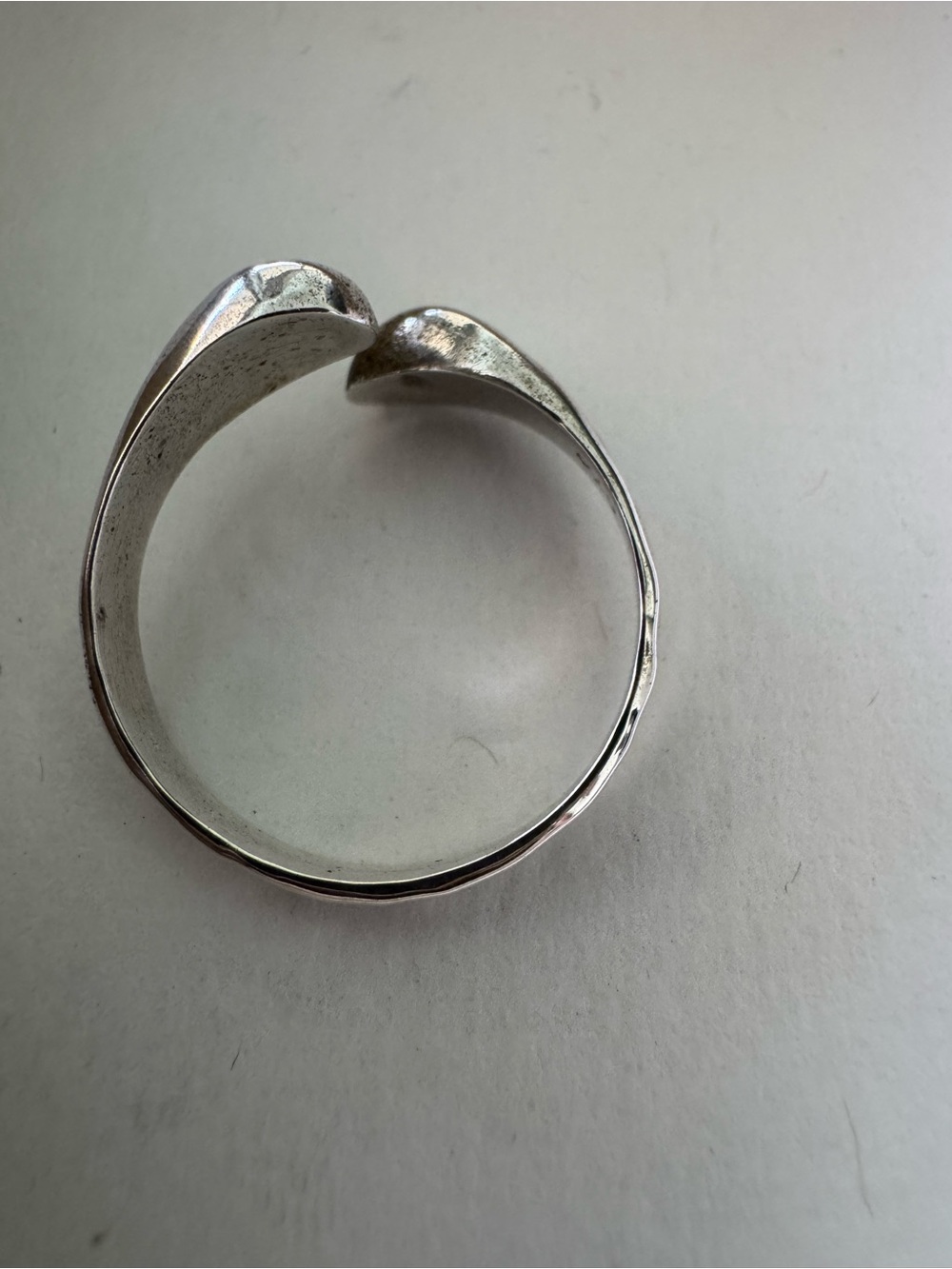 Silver Sculptural Open Statement Ring - Picture 2 of 6